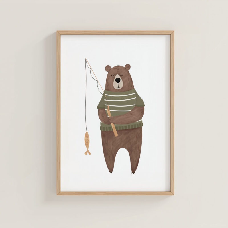 Poster A4 Angler Bär