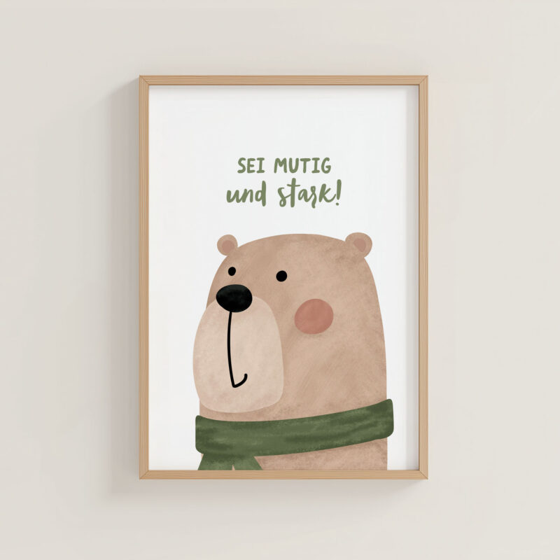 Poster A4 Bär mutig und stark